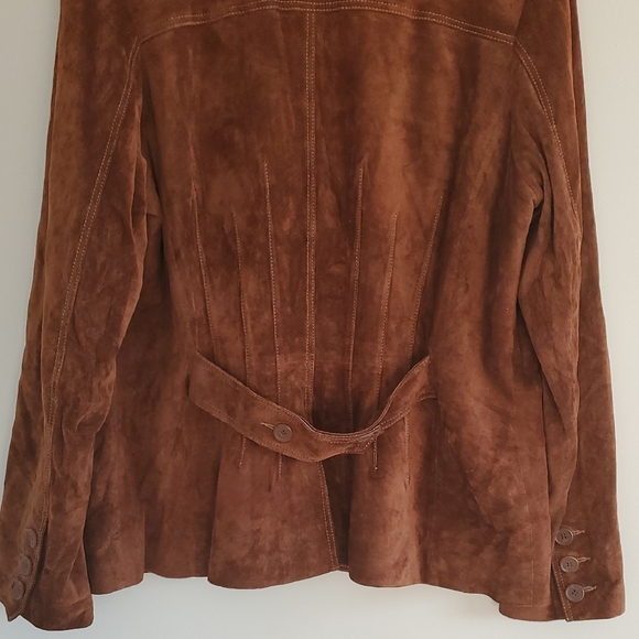 Danier Vintage Chestnut Brown Suede Blazer Country Feminine Jacket Sz 2XL - Picture 8 of 15